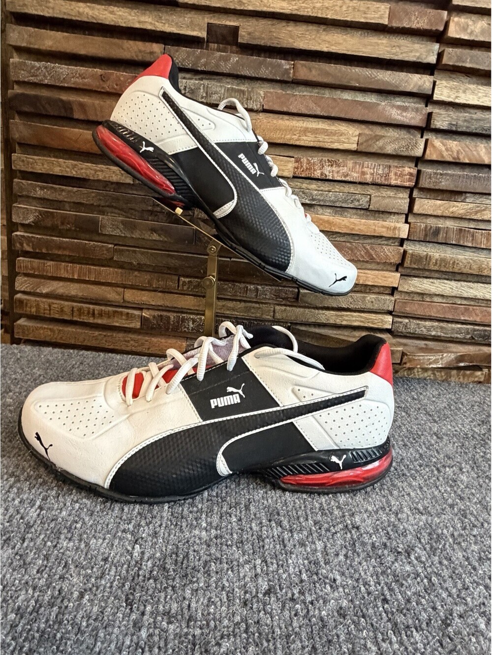 Puma Cell Surin 2 Premium White Black Flame Scarlet 189876-01 Men 11